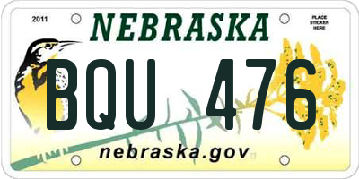 NE license plate BQU476