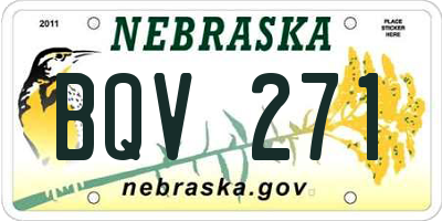 NE license plate BQV271