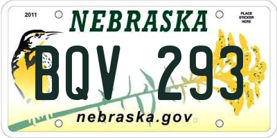 NE license plate BQV293