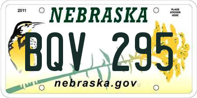 NE license plate BQV295