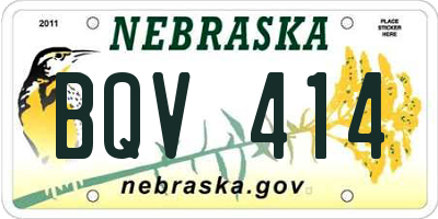 NE license plate BQV414
