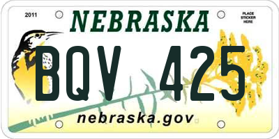 NE license plate BQV425