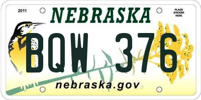 NE license plate BQW376