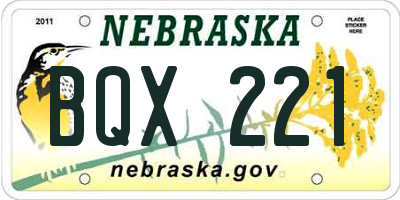 NE license plate BQX221