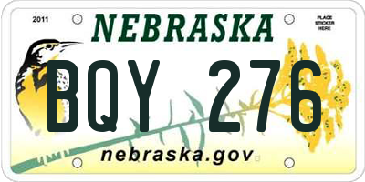 NE license plate BQY276