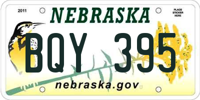 NE license plate BQY395