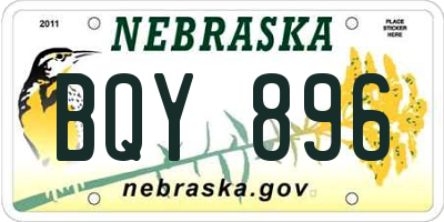 NE license plate BQY896