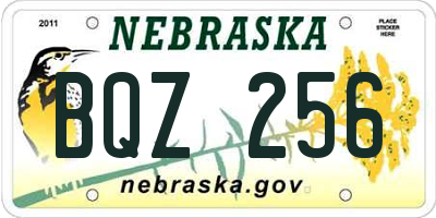 NE license plate BQZ256