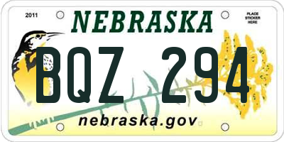 NE license plate BQZ294