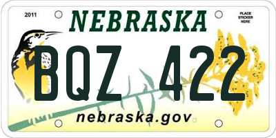 NE license plate BQZ422