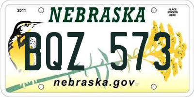 NE license plate BQZ573