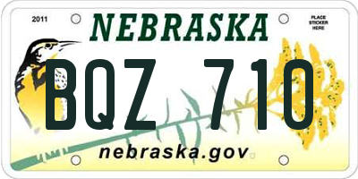 NE license plate BQZ710