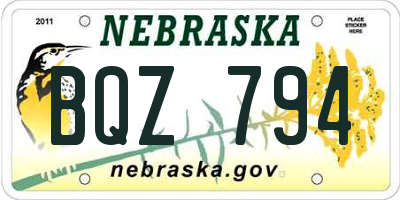NE license plate BQZ794