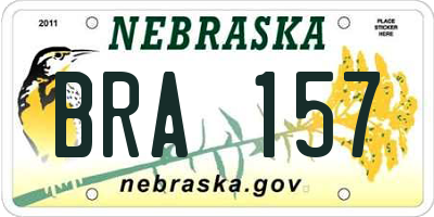 NE license plate BRA157