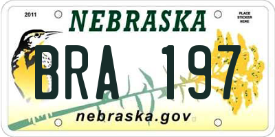 NE license plate BRA197