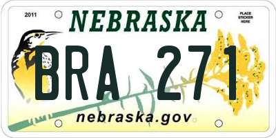 NE license plate BRA271