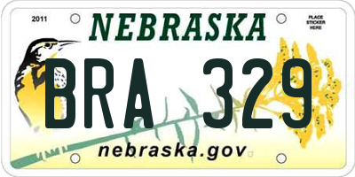 NE license plate BRA329