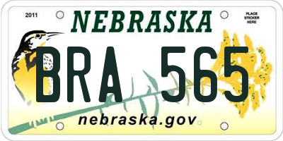 NE license plate BRA565