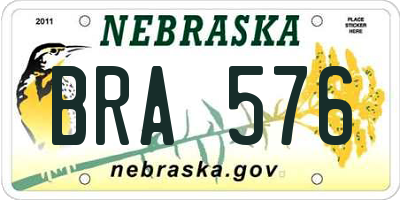 NE license plate BRA576