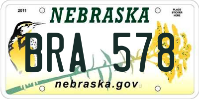 NE license plate BRA578