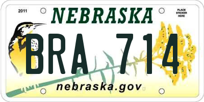 NE license plate BRA714