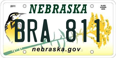 NE license plate BRA811