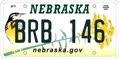 NE license plate BRB146