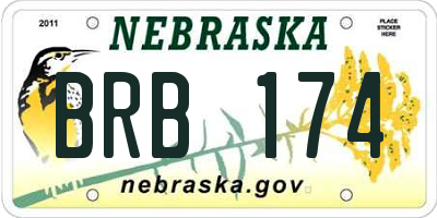 NE license plate BRB174
