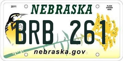 NE license plate BRB261