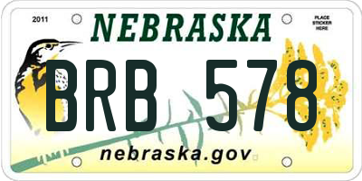 NE license plate BRB578