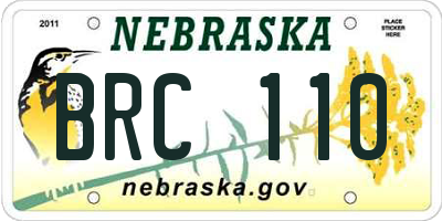 NE license plate BRC110