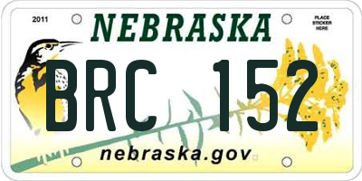 NE license plate BRC152
