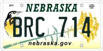 NE license plate BRC714