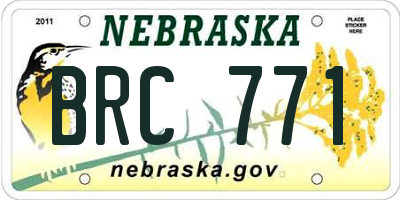 NE license plate BRC771