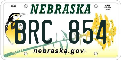 NE license plate BRC854