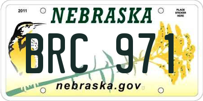 NE license plate BRC971