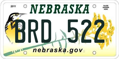 NE license plate BRD522