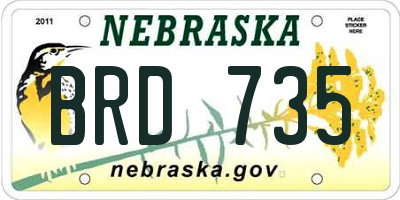 NE license plate BRD735