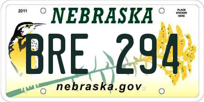 NE license plate BRE294