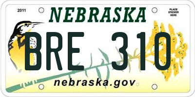 NE license plate BRE310
