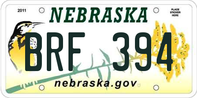NE license plate BRF394