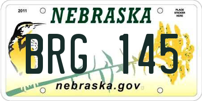 NE license plate BRG145