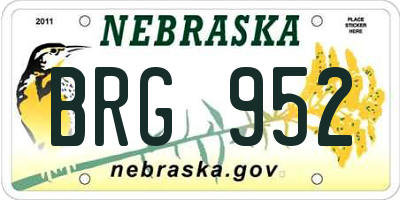 NE license plate BRG952