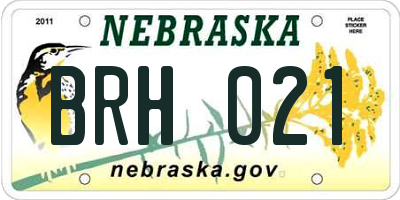 NE license plate BRH021
