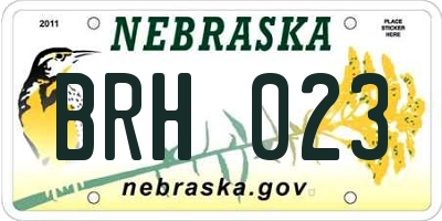 NE license plate BRH023