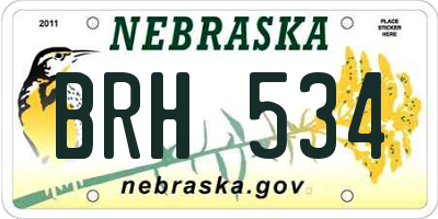 NE license plate BRH534