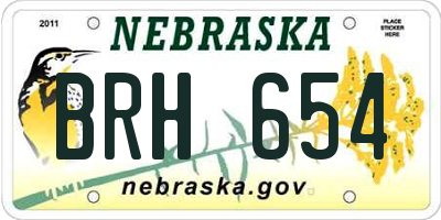 NE license plate BRH654
