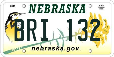 NE license plate BRI132