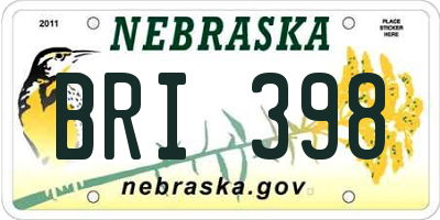NE license plate BRI398