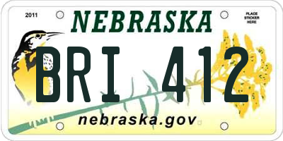 NE license plate BRI412